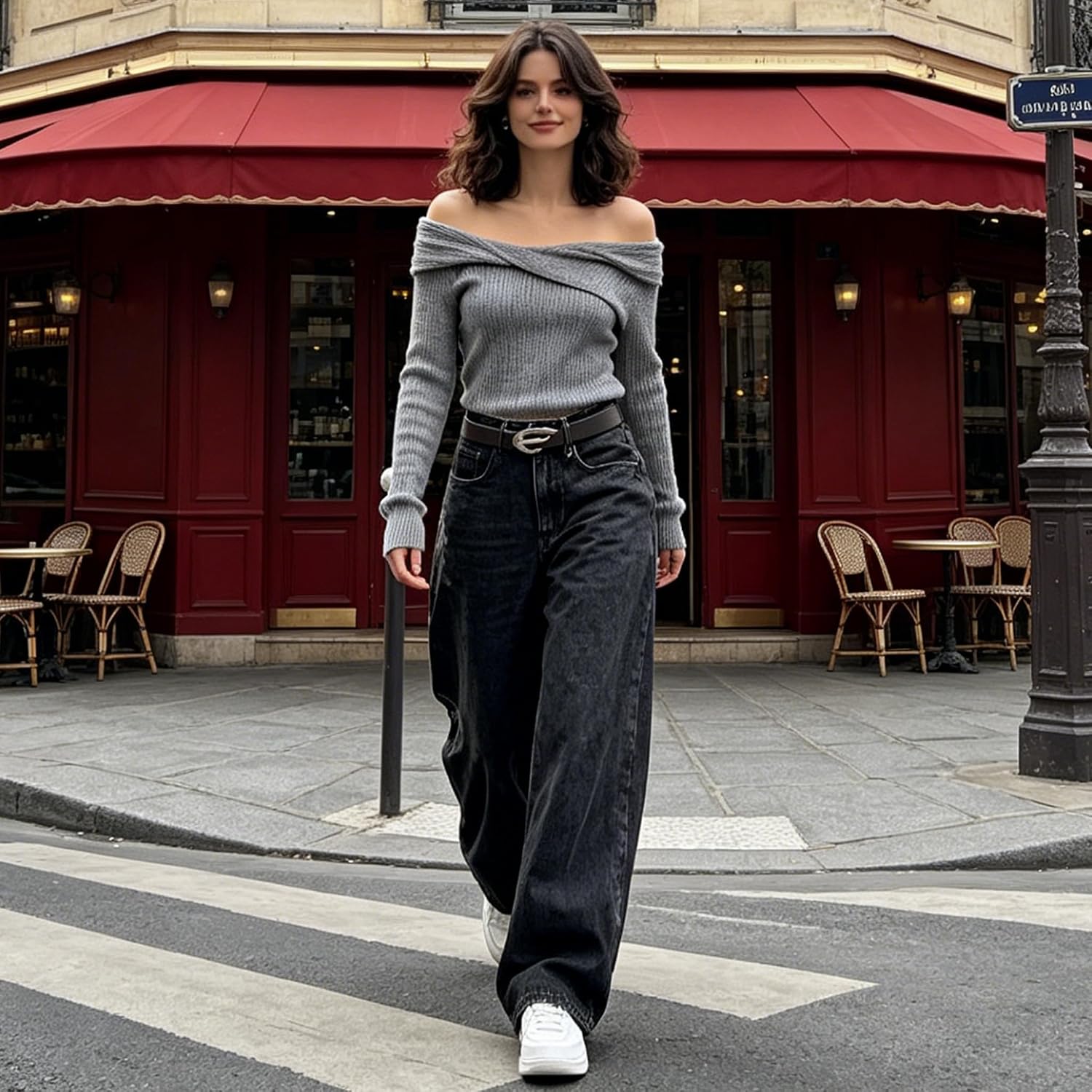 Women 's Baggy Wide Leg Jeans Y2K Loose Fit Streetwear Pants
