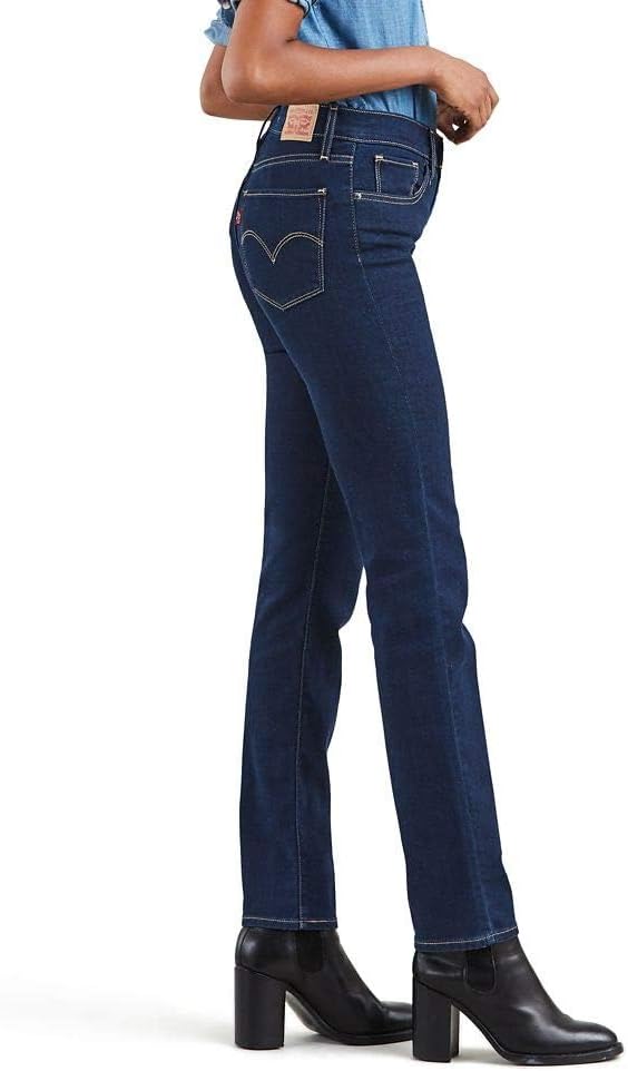 Womens High Rise Straight Jeans