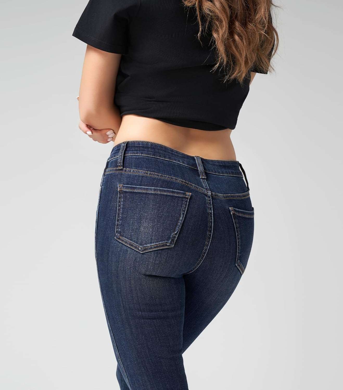 Ultra Soft Skinny Jeans for Women Skin-Friendly High-Waisted Jeggings Stretch Raw Hem