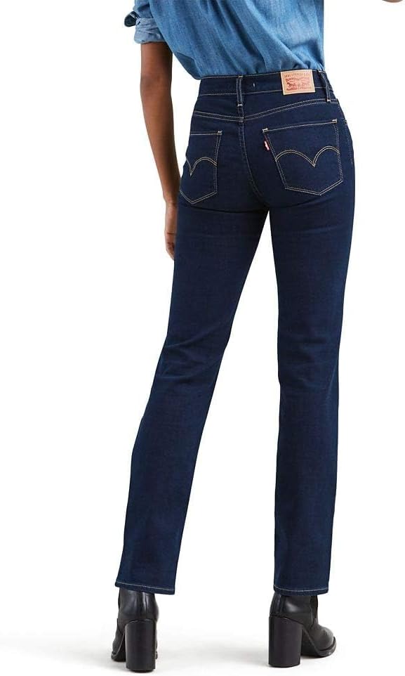 Womens High Rise Straight Jeans