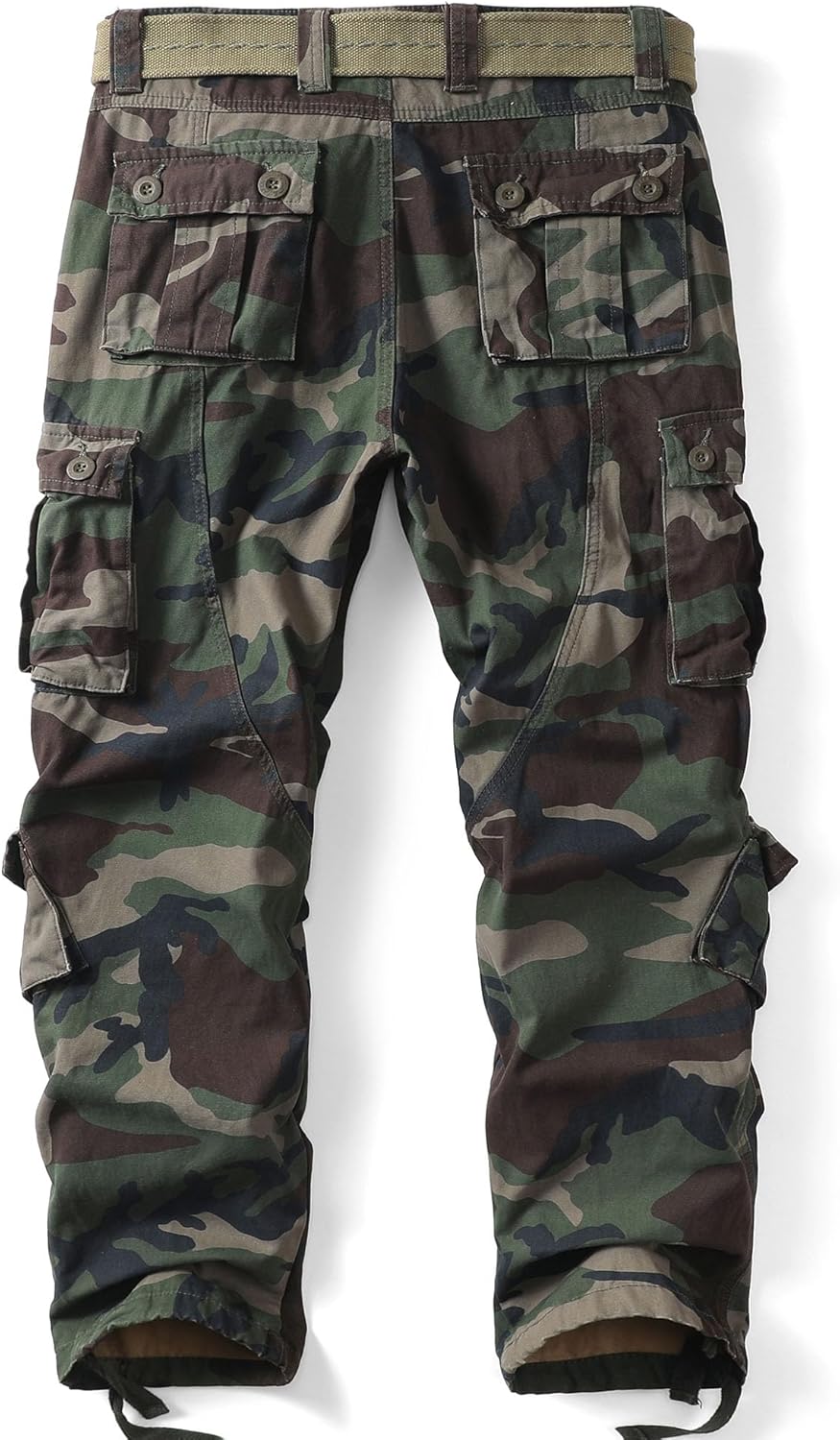 Men's Camo Cotton Casual Military Cargo Work Pants Tactical Combat Pockets Trousers