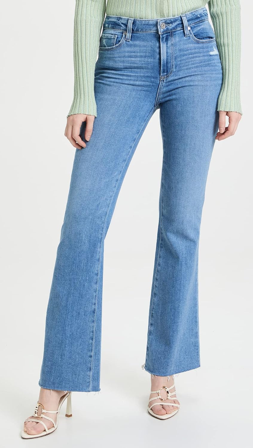 Women's High Rise Flare Leg in Folk Distressed