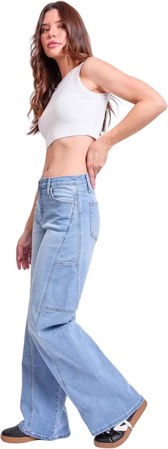 Women's Jeans Women's High Rise Wide Leg Cargo Jeans