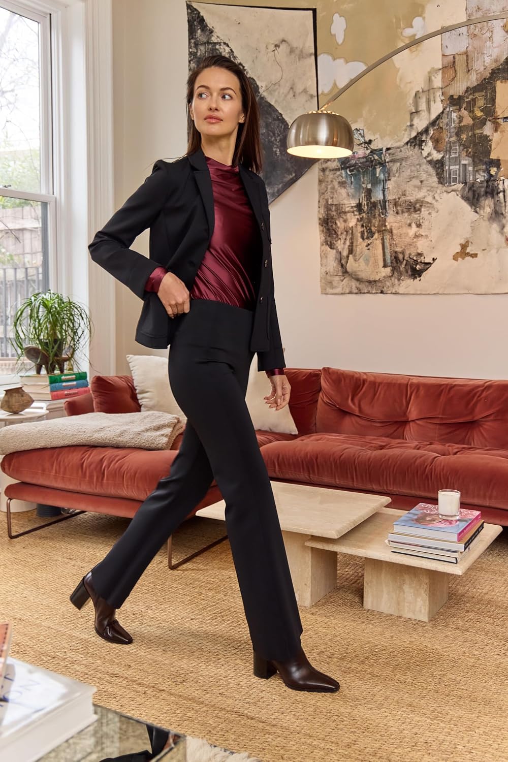 high Waisted Flare Dress Pants –Stretch Neoprene Fit &amp Flare Pants Women Work Trouser with -Way Stretch