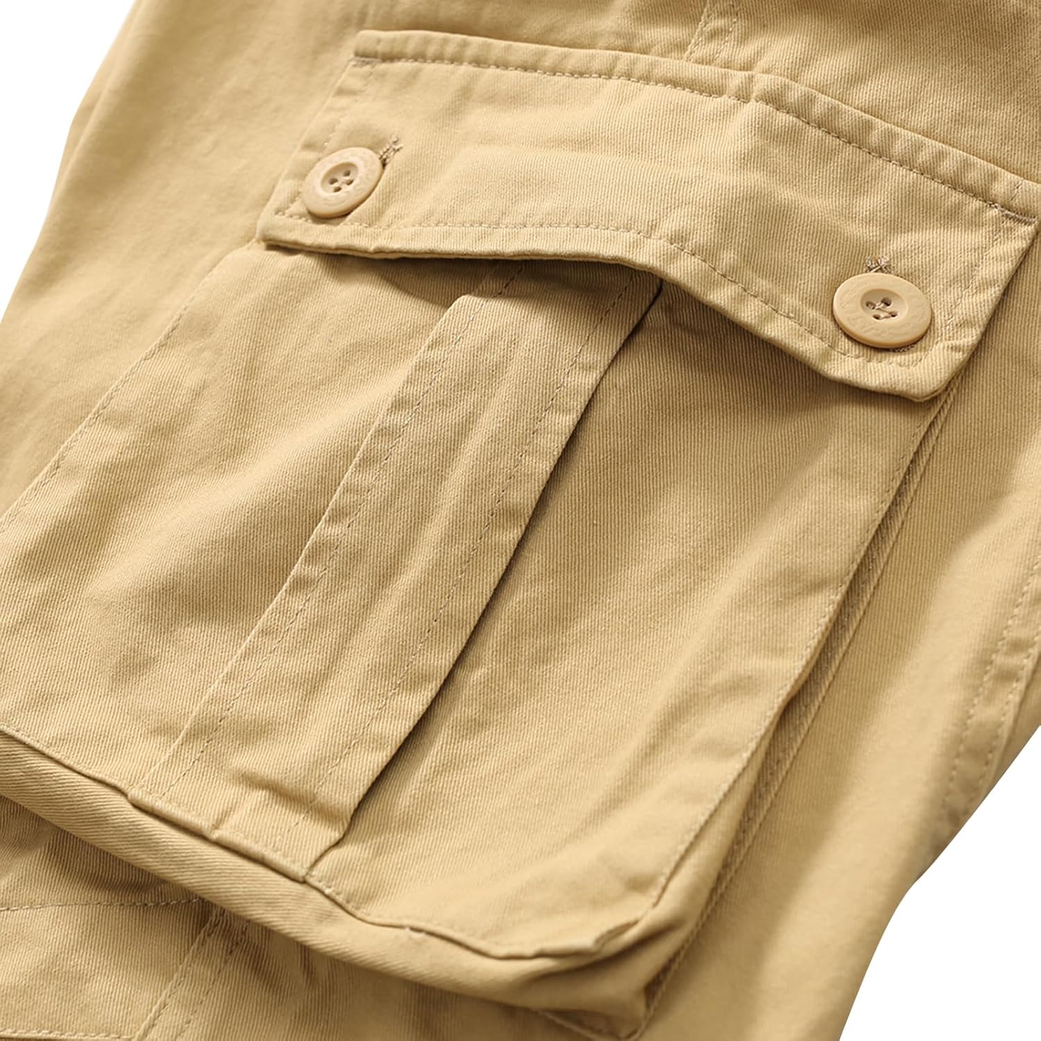 Mid Low Rise Cargo Pants for Men Youth Comfy Cotton Casual Streetwear Military Combat Work Trousers No Belt