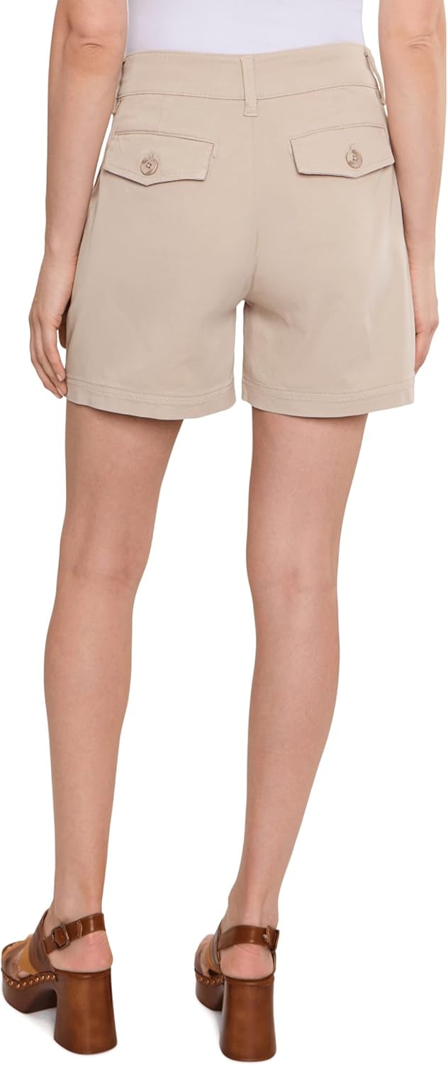Los Angeles Mid-Rise Soft Touch Twill Pleated Trouser Shorts