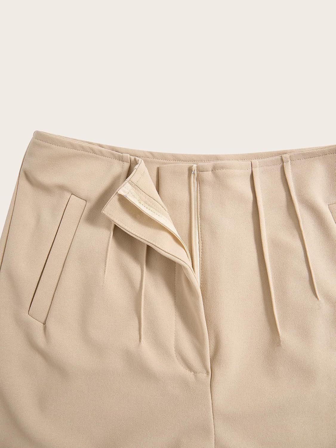 Women's High Waisted Tailored Pants Dressy Casual Pleated Work Office Trousers with Pockets