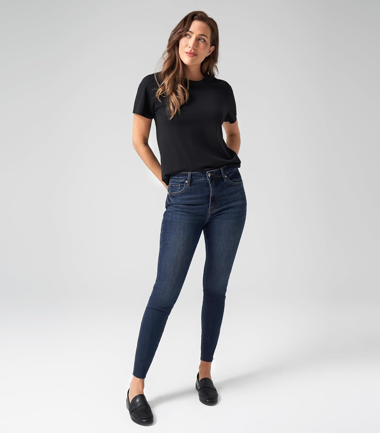Ultra Soft Skinny Jeans for Women Skin-Friendly High-Waisted Jeggings Stretch Raw Hem