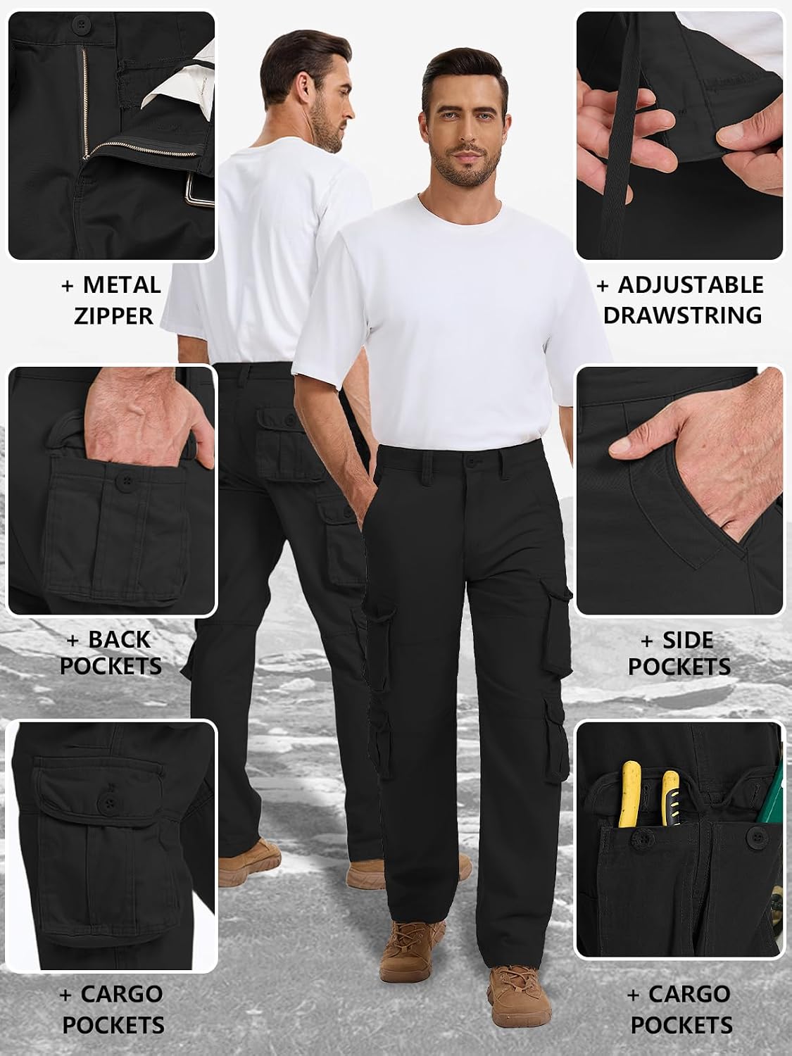 Men's BDU Casual Military Pants Tactical Wild Army Combat ACU Rip Stop Camo Cargo Work Trousers with Pockets