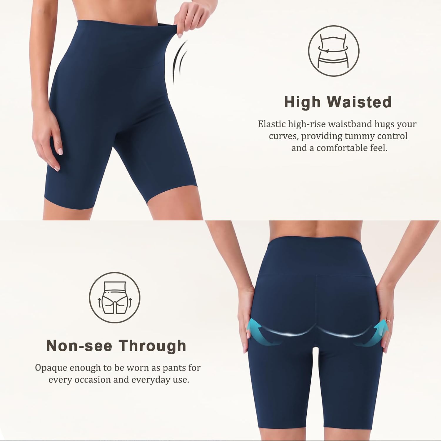 Women's Biker Workout Shorts Compression Shorts High Waisted Tummy Control Athletic Short for Volleyball Yoga Gym