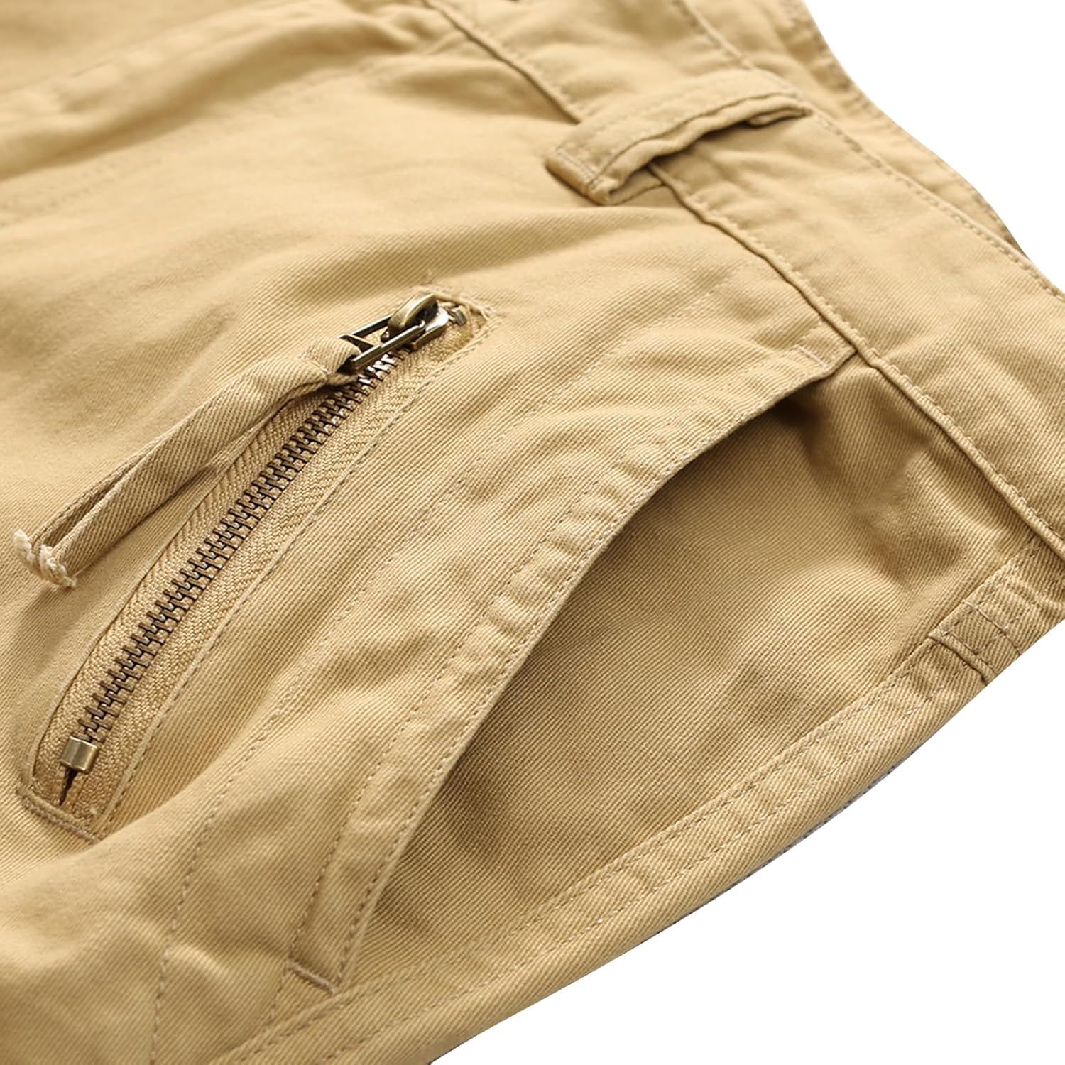 Mid Low Rise Cargo Pants for Men Youth Comfy Cotton Casual Streetwear Military Combat Work Trousers No Belt