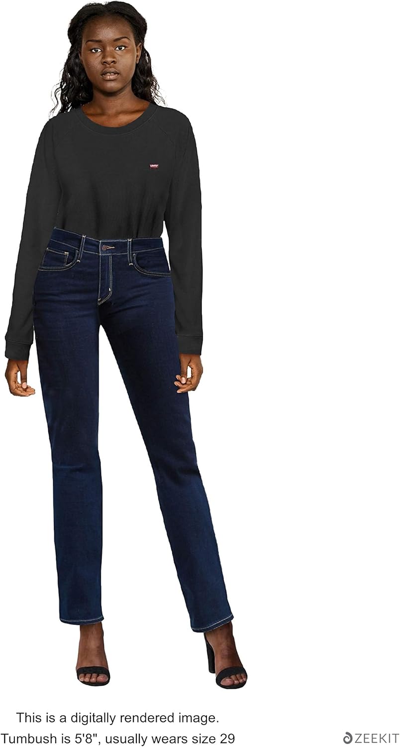 Womens High Rise Straight Jeans