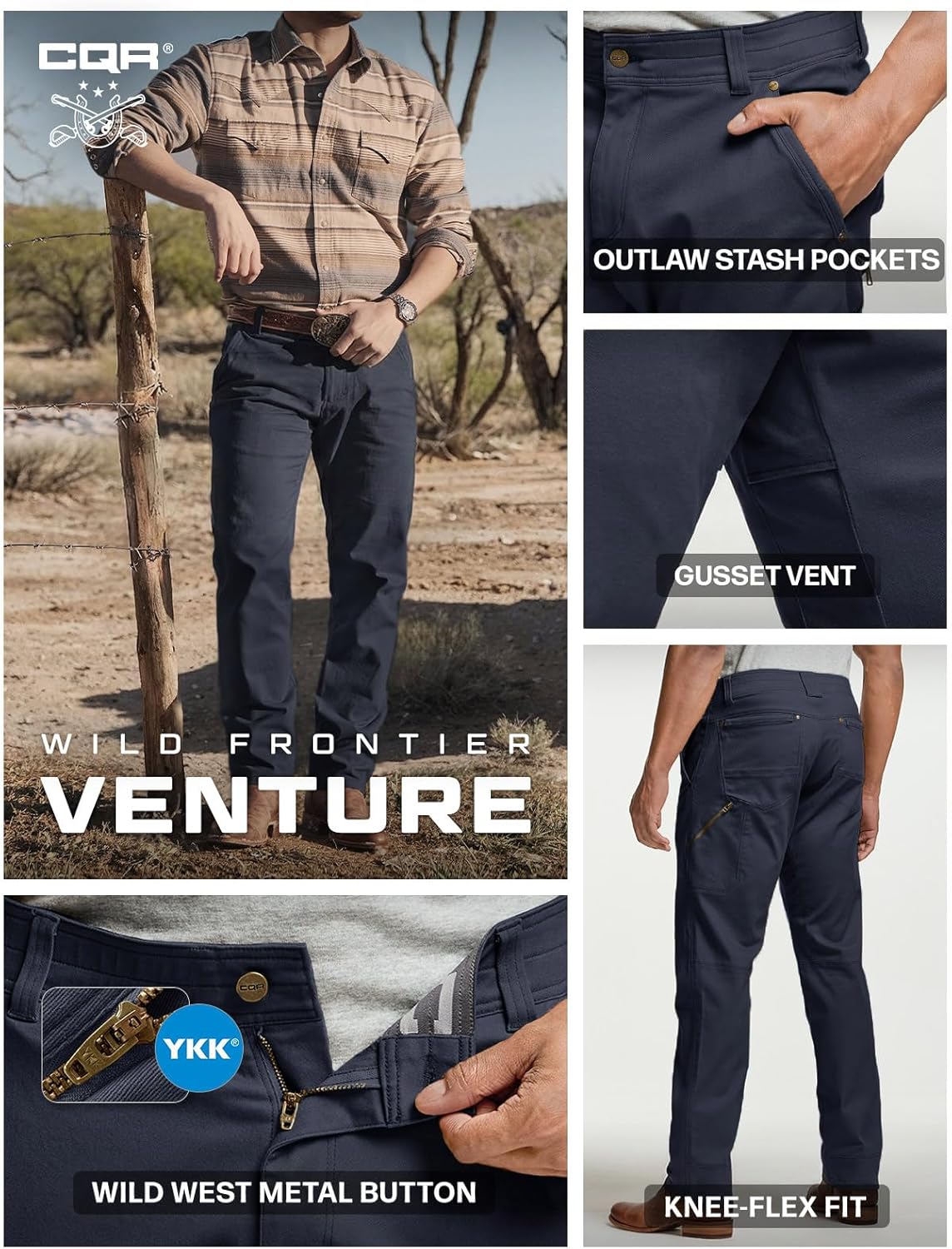 Men's Motion Utility Casual Pants Regular Fit Lightweight Work Pants Water Resistant Outdoor Stretch Pants with Pockets
