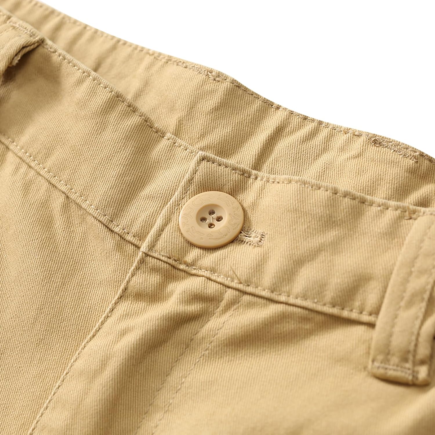Mid Low Rise Cargo Pants for Men Youth Comfy Cotton Casual Streetwear Military Combat Work Trousers No Belt